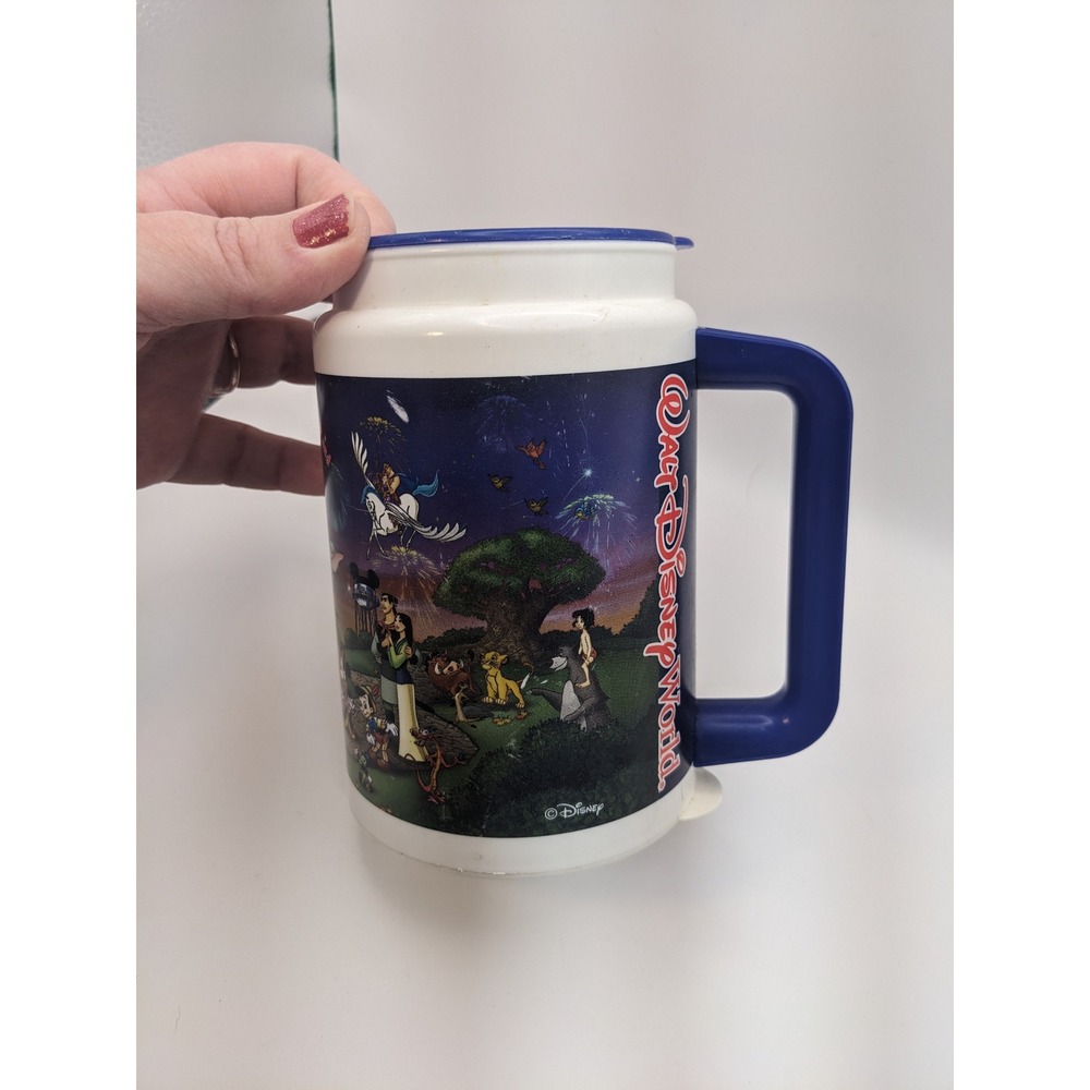 Vintage Walt Disney World Coca-Cola Whirley Travel Mug Mickey Mouse Characters